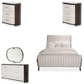 Paris Chic 5Pc Eastern King Tufted Sleigh Bedroom Set Espresso – AICO