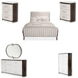 Paris Chic 6Pc Queen Tufted Sleigh Bedroom Set Faux Suede Espresso – Aico