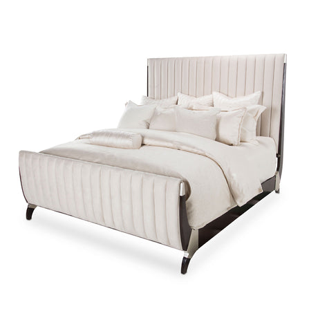 Aico Furniture - Paris Chic Queen Tufted Sleigh Bed In Espresso - N9003000Qns4-409