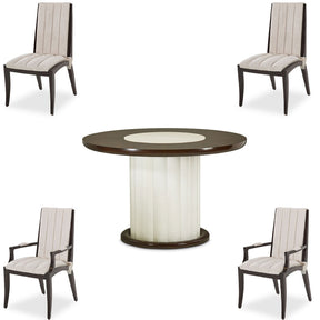 Paris Chic 5-Piece Round Dining Table Set Espresso – AICO Furniture