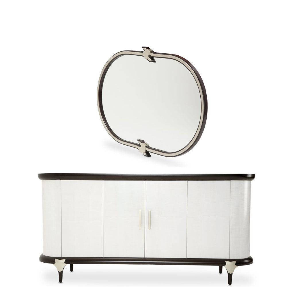 Aico Furniture - Paris Chic Sideboard With Wall Mirror In Espresso - N9003007-260-409