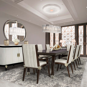 Paris Chic 11-Piece Rectangular Dining Table Set Espresso - N9003000-07-409-11Set - Aico Furniture