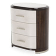 Paris Chic Nightstand in Espresso Finish with Platinum Accents – AICO