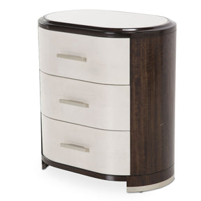 Paris Chic Nightstand in Espresso Finish with Platinum Accents – AICO