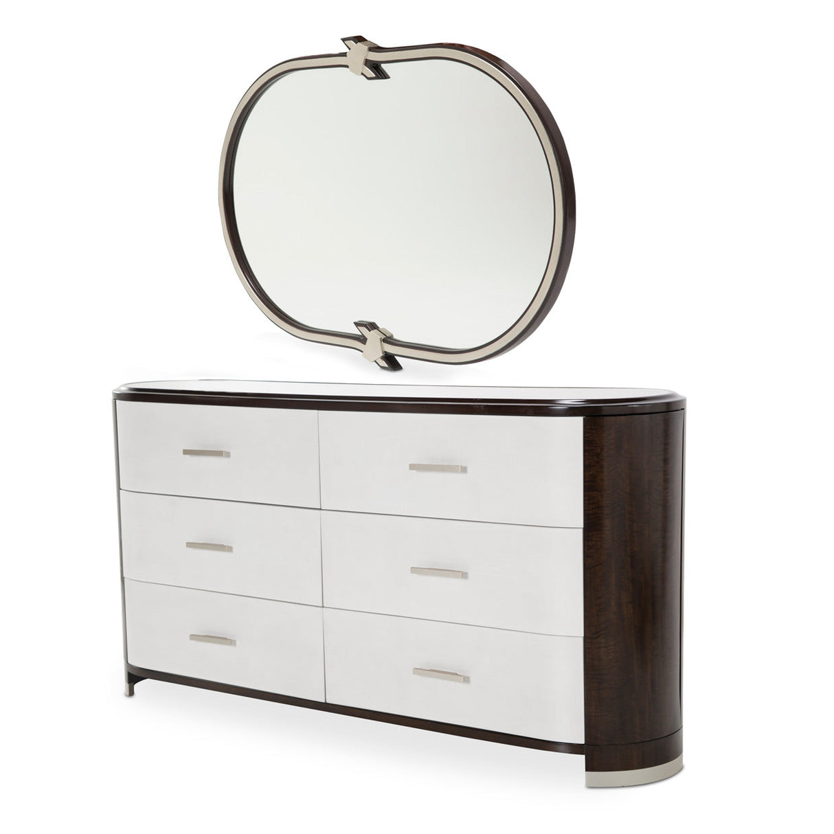 Aico Furniture - Paris Chic Storage Console-Dresser W/Mirror In Espresso - N9003050-260-409