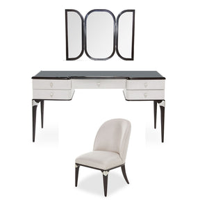 Paris Chic 3-Piece Vanity Desk Set in Espresso – AICO Furniture