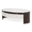 Paris Chic Oval Cocktail Table Espresso Marble Top – AICO Furniture