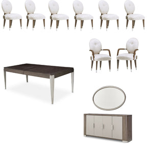 Roxbury Park 11-Piece Rectangular Dining Table Set Slate — AICO Furniture