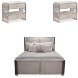 Aico Furniture - Roxbury Park 3 Piece Eastern King Dual-Panel Bedroom Set In Slate - N9006000Ekdp4-220-3Set