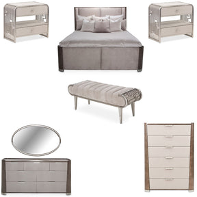 Roxbury Park 7 Piece Eastern King Dual-Panel Bedroom Set Slate – AICO Furniture