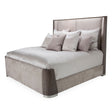 Roxbury Park Eastern King Dual-Panel Velvet Bed in Slate with Brushed Nickel – AICO