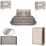 Aico Furniture - Roxbury Park 6 Piece Eastern King Multi-Panel Bedroom Set In Slate - N9006000Ekm3-220-6Set