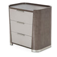 Roxbury Park 3-Drawer Nightstand in Slate with Faux Shagreen Fronts – AICO