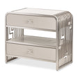 Roxbury Park Metal Nightstand with Marble Top in Stainless Steel – AICO