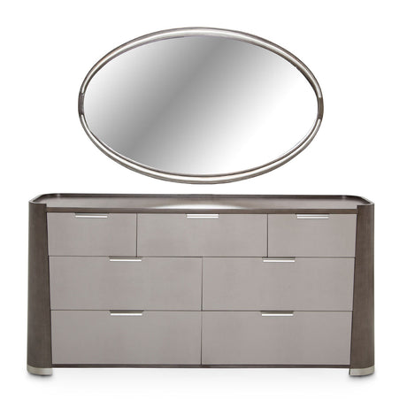 Aico Furniture - Roxbury Park Storage Console-Dresser With Mirror In Slate - N9006050-260-220