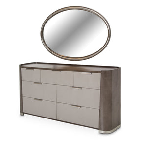 Roxbury Park Storage Console-Dresser With Mirror In Slate - Aico Furniture