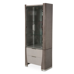 Roxbury Park Display Cabinet in Slate with LED Lighting – AICO Furniture