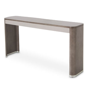 Roxbury Park Console Table in Slate with Faux Shagreen & Nickel Accents – AICO