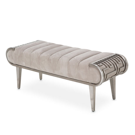 Aico Furniture - Roxbury Park Channel-Tufted Bench In Slate - N9006904-13