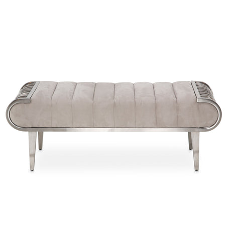 Aico Furniture - Roxbury Park Channel-Tufted Bench In Slate - N9006904-13