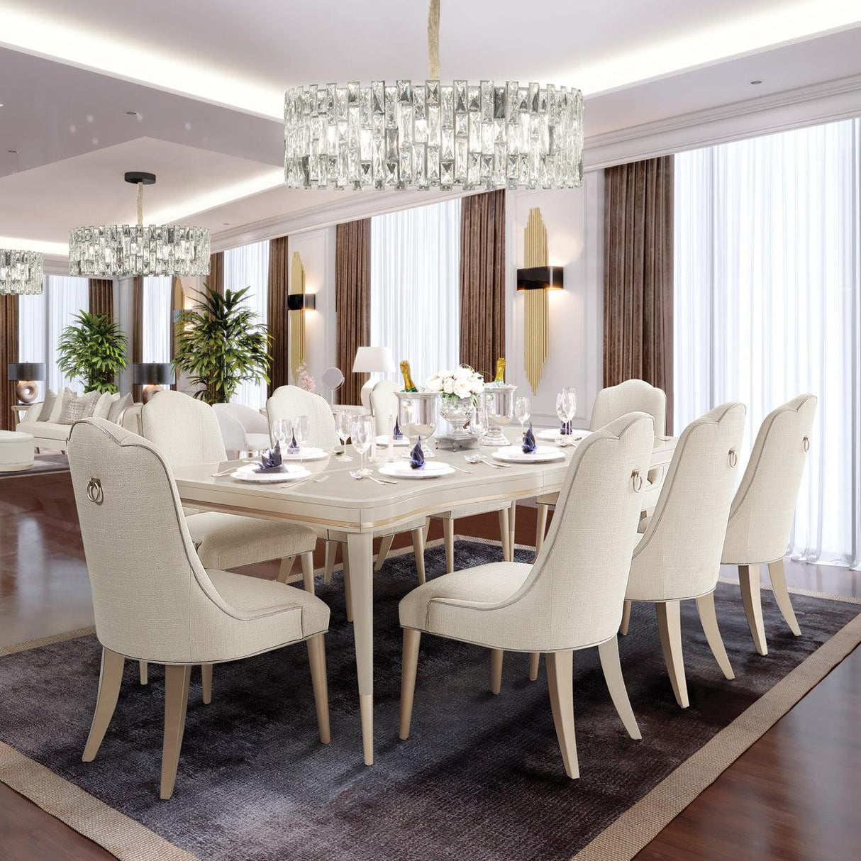 Michael Amini Malibu Crest Rectangular Dining Table - Home Elegance USA