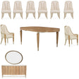 Villa Cherie Caramel 11-Piece Oval Dining Room Set Chardonnay — AICO Furniture