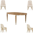 Villa Cherie Caramel 5-Piece Oval Dining Room Set Chardonnay — AICO Furniture