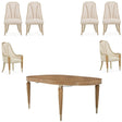 Villa Cherie Caramel 7-Piece Oval Dining Room Set Chardonnay — AICO Furniture