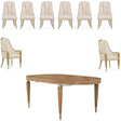 Villa Cherie Caramel 9-Piece Oval Dining Room Set Chardonnay — AICO Furniture