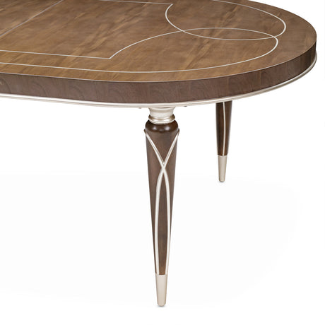 Aico Furniture - Villa Cherie 4 Leg Oval Dining Table In Hazelnut - N9008000-410