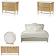 Villa Cherie 5 Piece Queen Upholstered Bedroom Set in Caramel Velvet – AICO