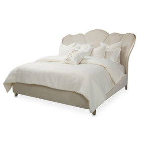 Villa Cherie Caramel Queen Channel Tufted Velvet Bed with Champagne Trim – AICO