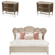 Villa Cherie 3 Piece Eastern King Upholstered Bedroom Set in Hazelnut – AICO Furniture