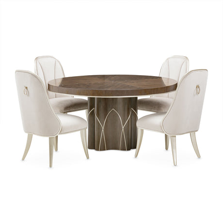 Aico Furniture - Villa Cherie Round Dining Table In Hazelnut - N9008003-410