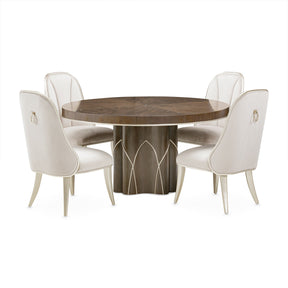 Villa Cherie 5-Piece Round Dining Table Set Hazelnut — AICO Furniture