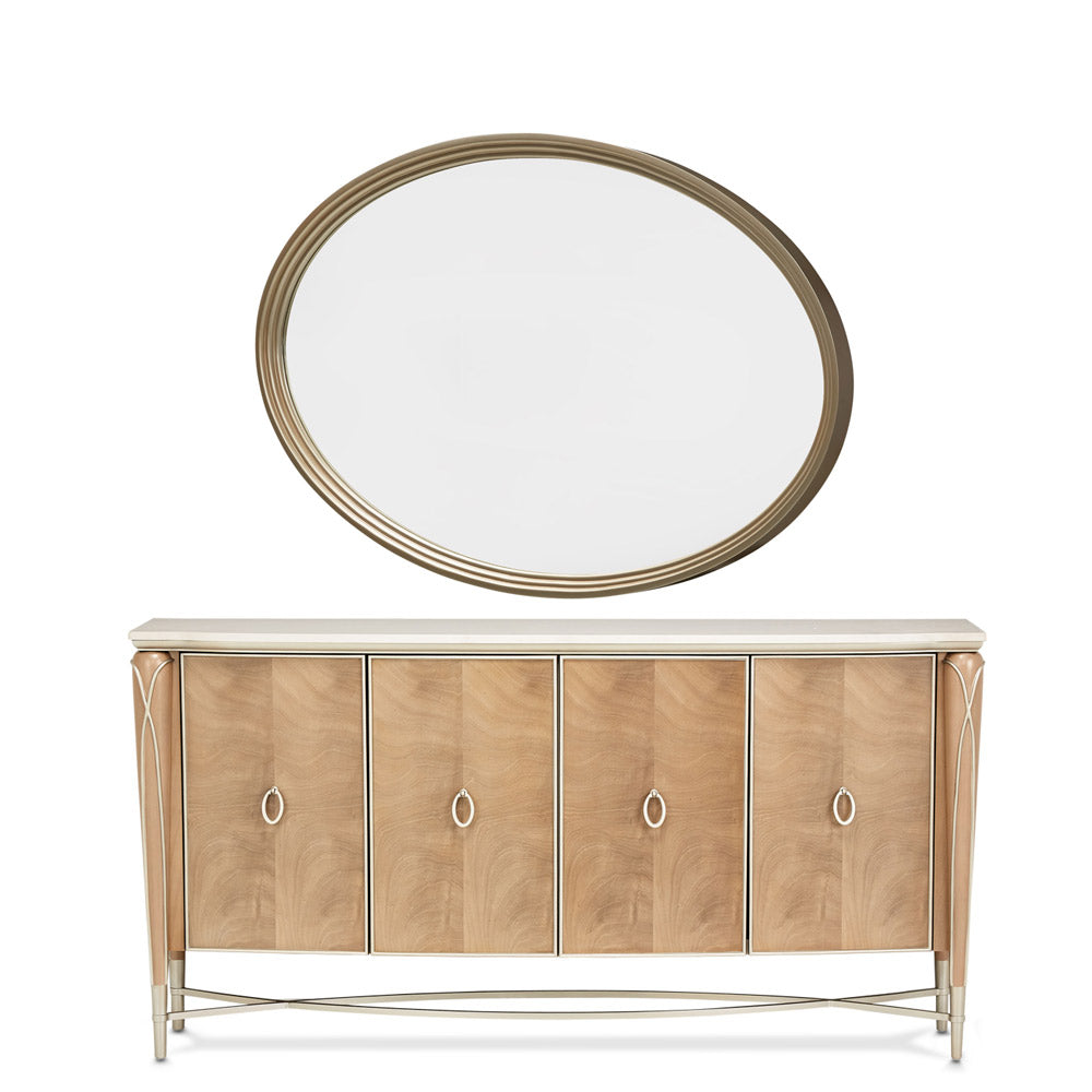 Aico Furniture - Villa Cherie Caramel Sideboard With Mirror In Chardonnay - N9008007-67-134