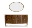 Villa Cherie Hazelnut Sideboard with Oval Wall Mirror – Michael Amini