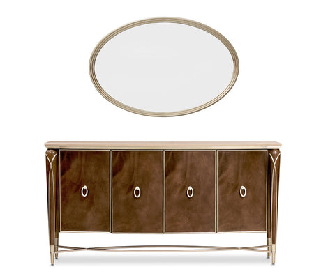 Aico Furniture - Villa Cherie Sideboard With Mirror In Hazelnut - N9008007-67-410