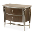 Villa Cherie Nightstand in Hazelnut with Marble Top and Chardonnay Accents – AICO