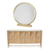 Aico Furniture - Villa Cherie Caramel Dresser With Mirror In Chardonnay - N9008050-60-134