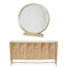 Villa Cherie Caramel Dresser With Mirror In Chardonnay - N9008050-60-134 - Aico Furniture