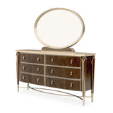 Aico Furniture - Villa Cherie Dresser With Mirror In Hazelnut - N9008050-60-410