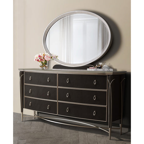 Aico Furniture - Villa Cherie Dresser With Mirror In Hazelnut - N9008050-60-410