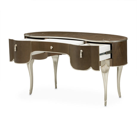 Aico Furniture - Villa Cherie 3 Piece Vanity Desk Set In Hazelnut - N9008000Van3-410