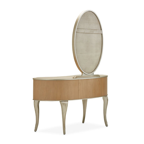 Aico Furniture - Villa Cherie Caramel Vanity With Mirror In Chardonnay - N9008058-68-134