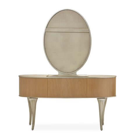 Aico Furniture - Villa Cherie Caramel Vanity With Mirror In Chardonnay - N9008058-68-134