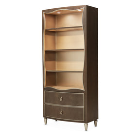 Villa Cherie Bookcase in Hazelnut with LED Lighting – AICO Furniture