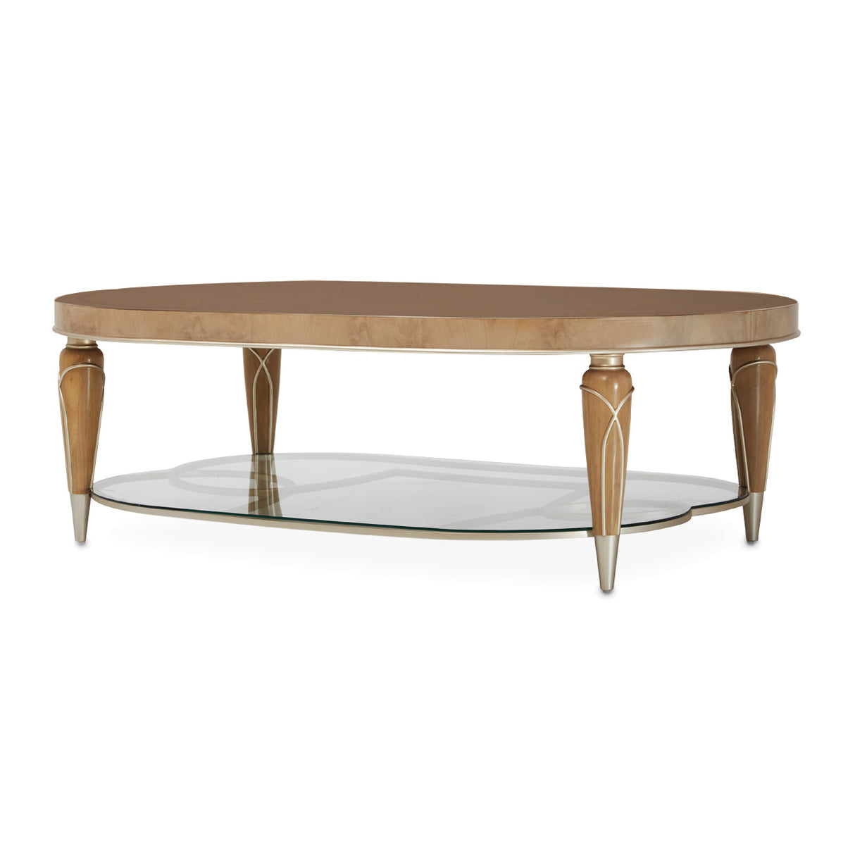 Aico Furniture - Villa Cherie Caramel Oval Cocktail Table In Chardonnay - N9008201-134