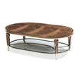 Villa Cherie Oval Cocktail Table in Hazelnut with Chardonnay Accents – AICO