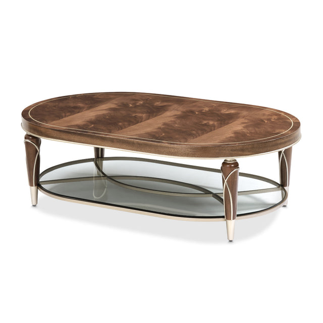 Aico Furniture - Villa Cherie Oval Cocktail Table In Hazelnut - N9008201-410